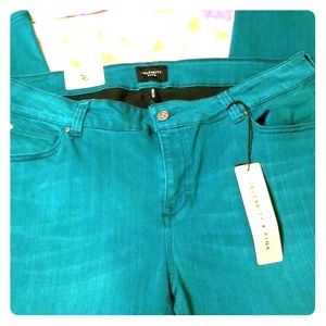 Green/Blue Ankle Jeans size 20